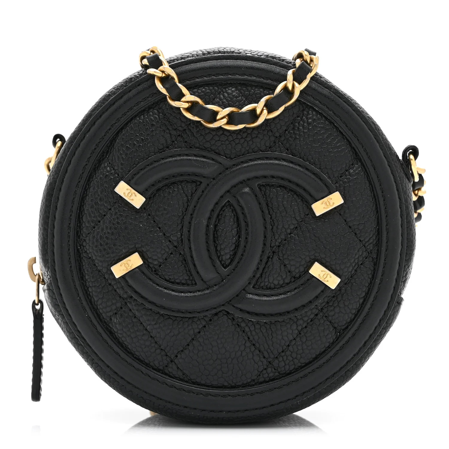 Caviar Quilted Round Filigree Crossbody Black | FASHIONPHILE (US)