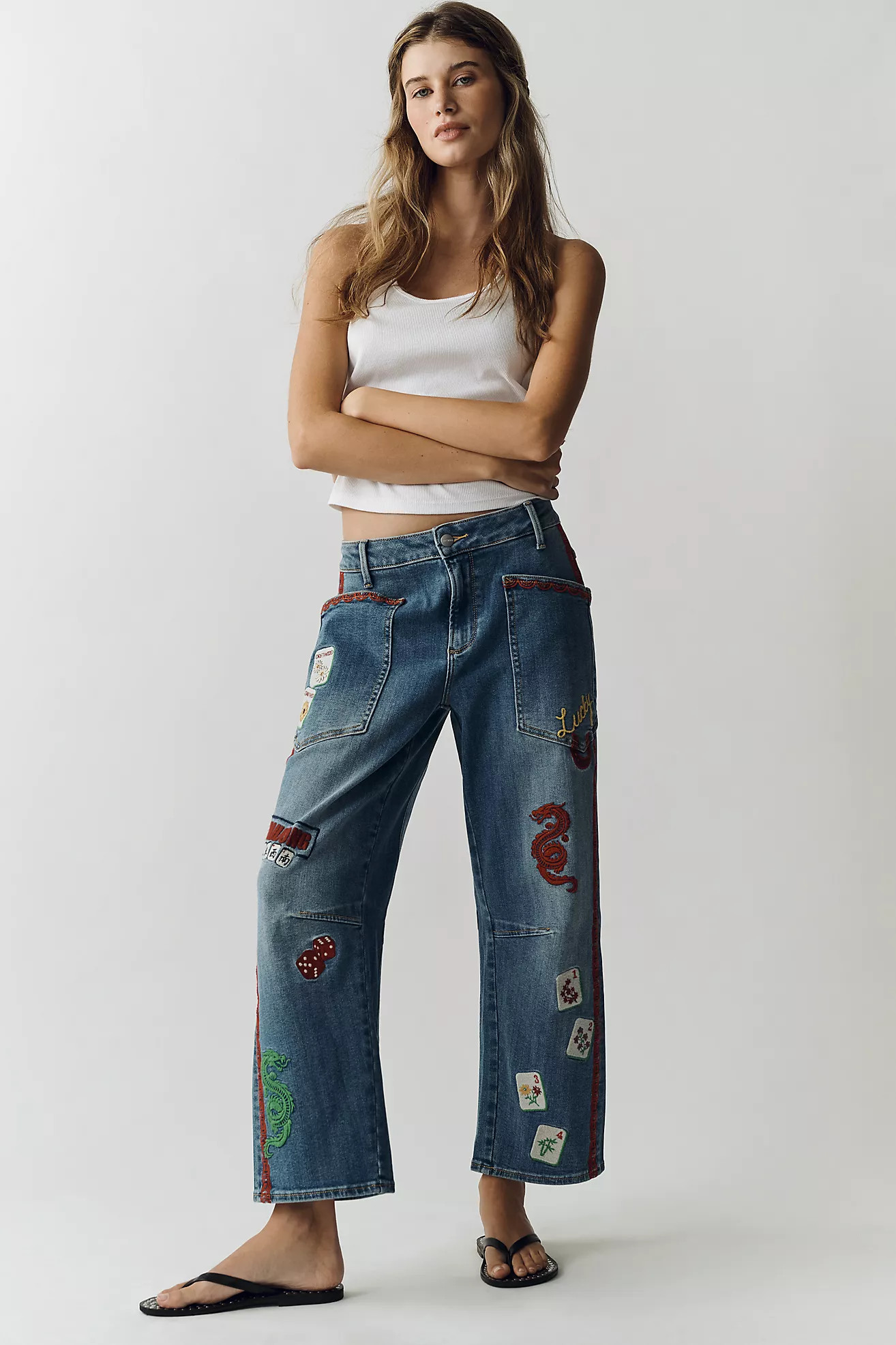 Driftwood Mahjong High-Rise Tapered Jeans | Anthropologie (US)