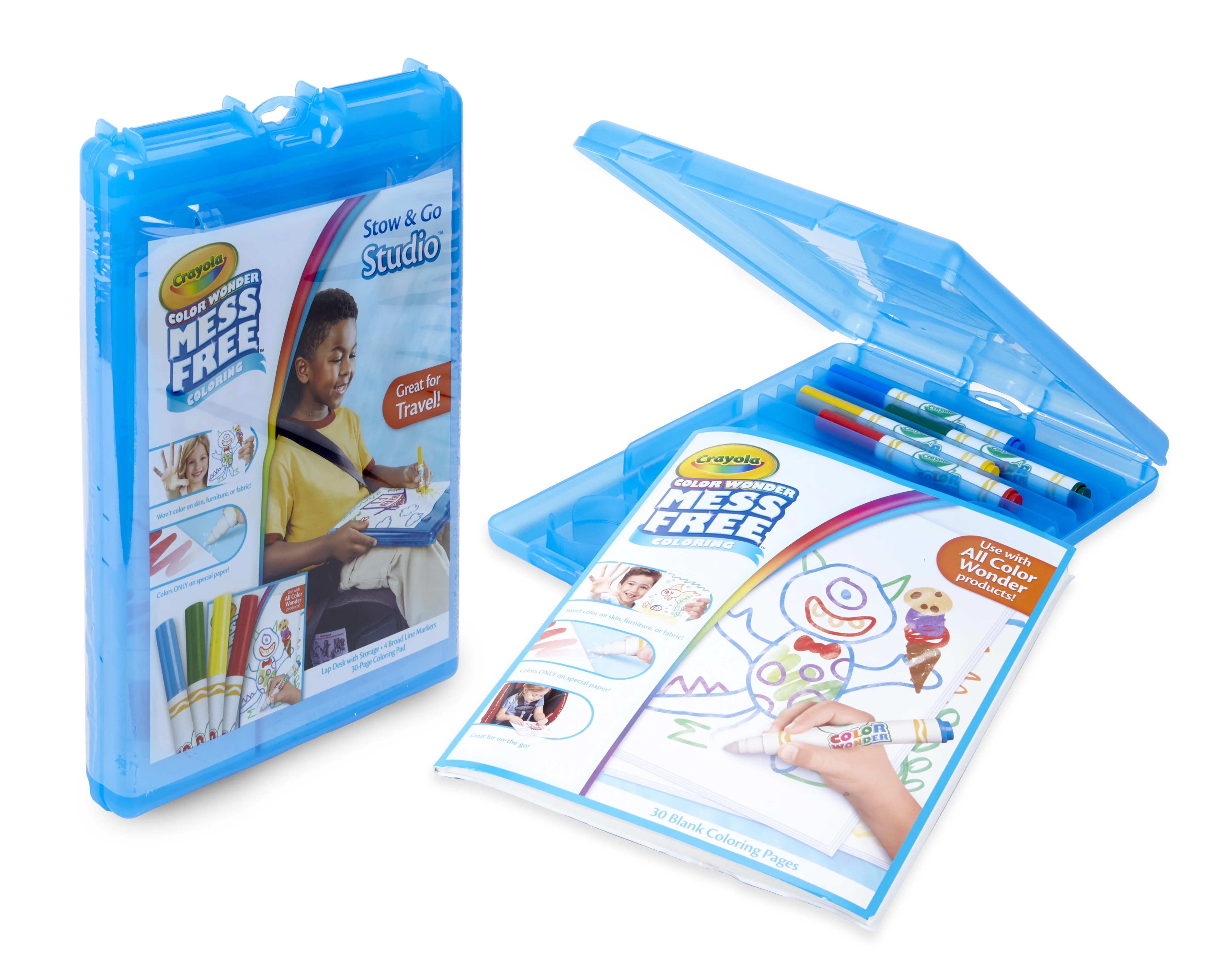 Crayola Mess Free Color Wonder, Stow & Go Coloring Studio, 35 Pieces, Beginner Unisex Child | Walmart (US)