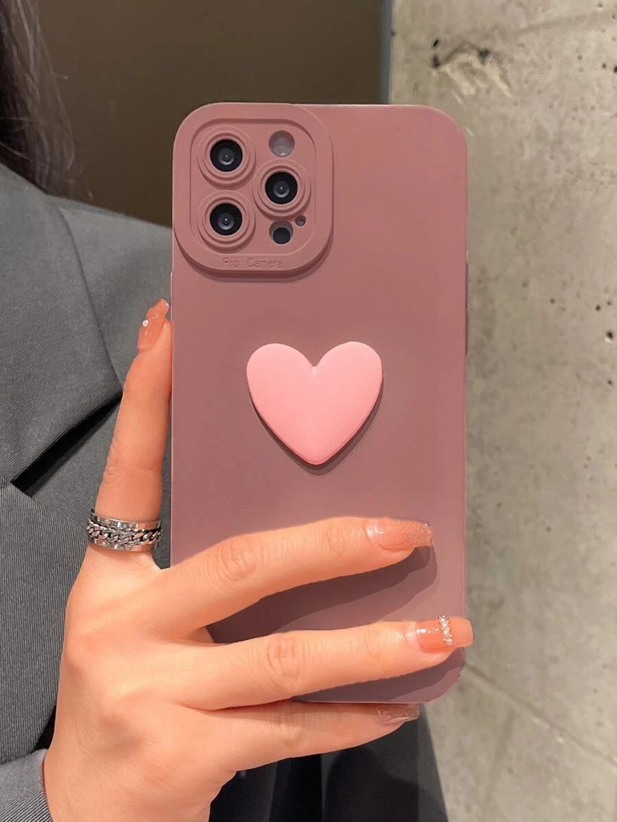 3D Heart Decor Phone Case SKU: se2111170420641003(1000+ Reviews)$2.50Make 4 payments of $0.62 $2.... | SHEIN