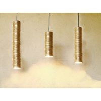 Handmade Gold Ceramic Cylinder Pendant Light - Modern Chandelier | Etsy (US)