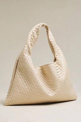Woven Faux Leather Oversized Slouchy Tote | Anthropologie (US)