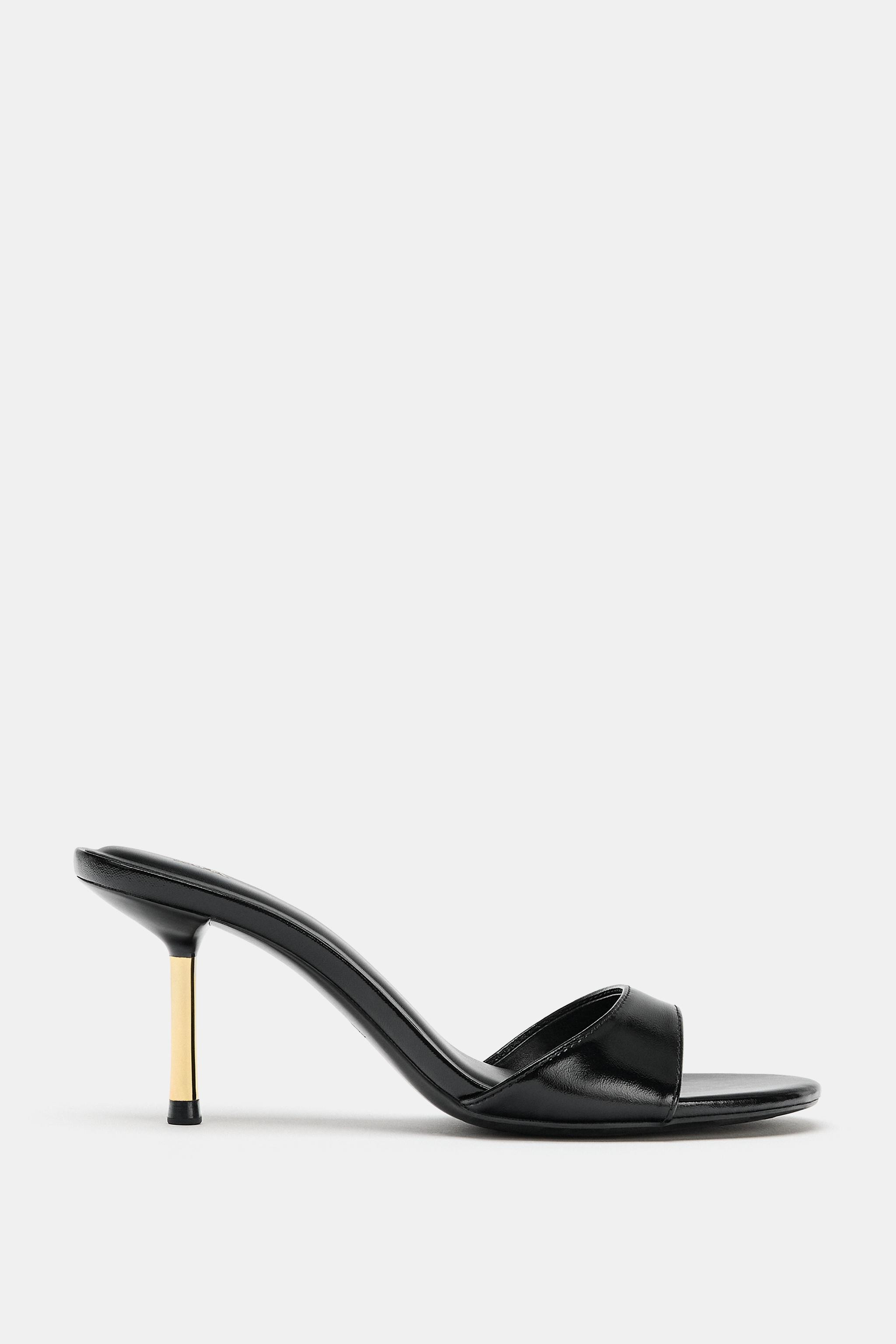 METALLIC HEELED SANDALS | Zara US