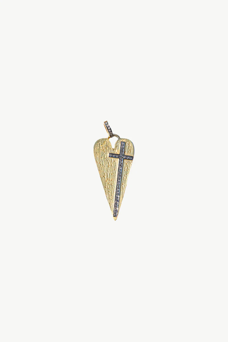 Textured Skinny Heart Pendant | Harvest Jewels