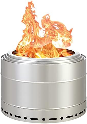 SURESTOVE 19 Inch Smokeless Fire Pit Outdoor Wood Burning Firebowl Portable Stove Stainless Steel... | Amazon (US)