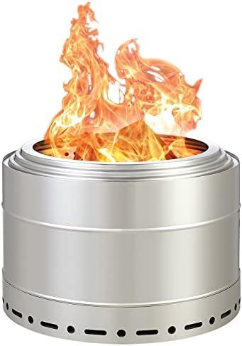 SURESTOVE 19 Inch Smokeless Fire Pit Outdoor Wood Burning Firebowl Portable Stove Stainless Steel... | Amazon (US)
