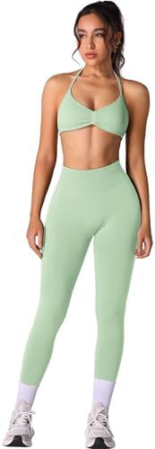 ABOCIW Workout Sets for Women 2 Piece Impact Strappy Sports Bra Scrunch Butt Lifting High Waist L... | Amazon (US)
