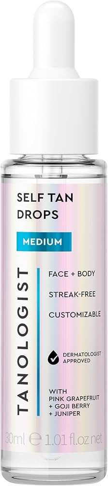 Tanologist Medium Self Tan Drops, Streak-Free Body & Face Tanning Drops, No Fake Tan Smell, For M... | Amazon (US)