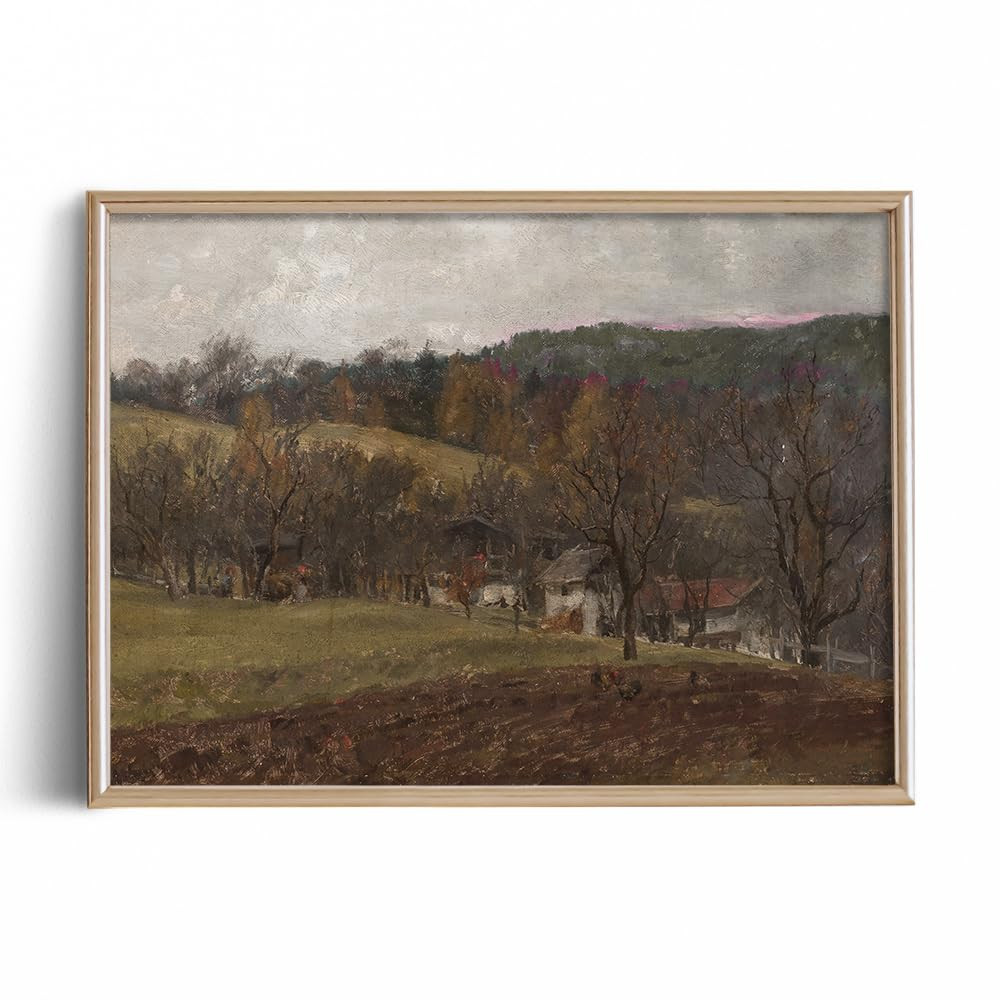 Rustic Farmhouse Wall Art Decor - 11x14" - Boho Art Deco Landscape Picture for Bathroom - French ... | Amazon (US)
