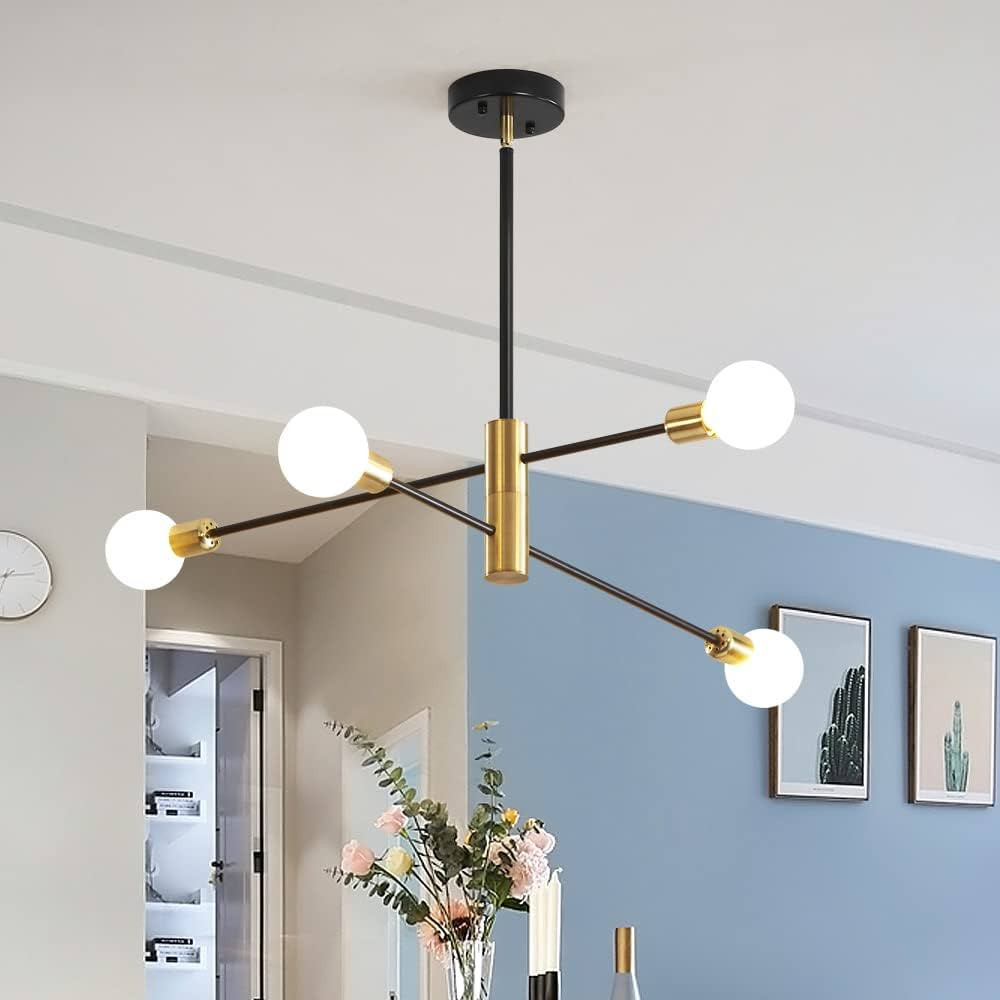 Deyidn Sputnik Chandelier Mid Century Modern Industrial E26 Pendant Lighting Chandeliers Ceiling ... | Amazon (US)