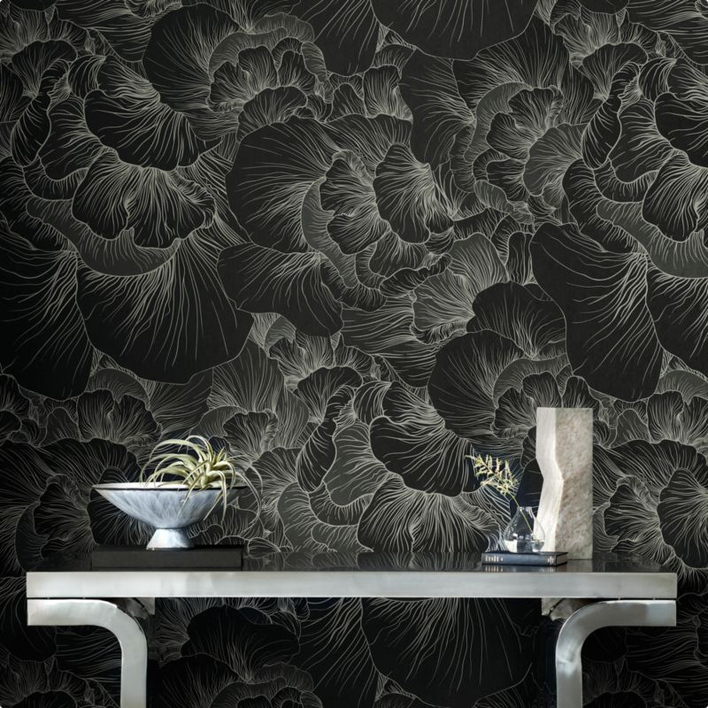 Venation Soft Black Wallpaper + Reviews | CB2 | CB2
