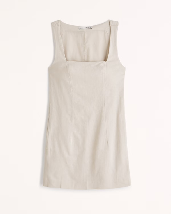 Linen-Blend Wide Strap Mini Dress | Abercrombie & Fitch (US)