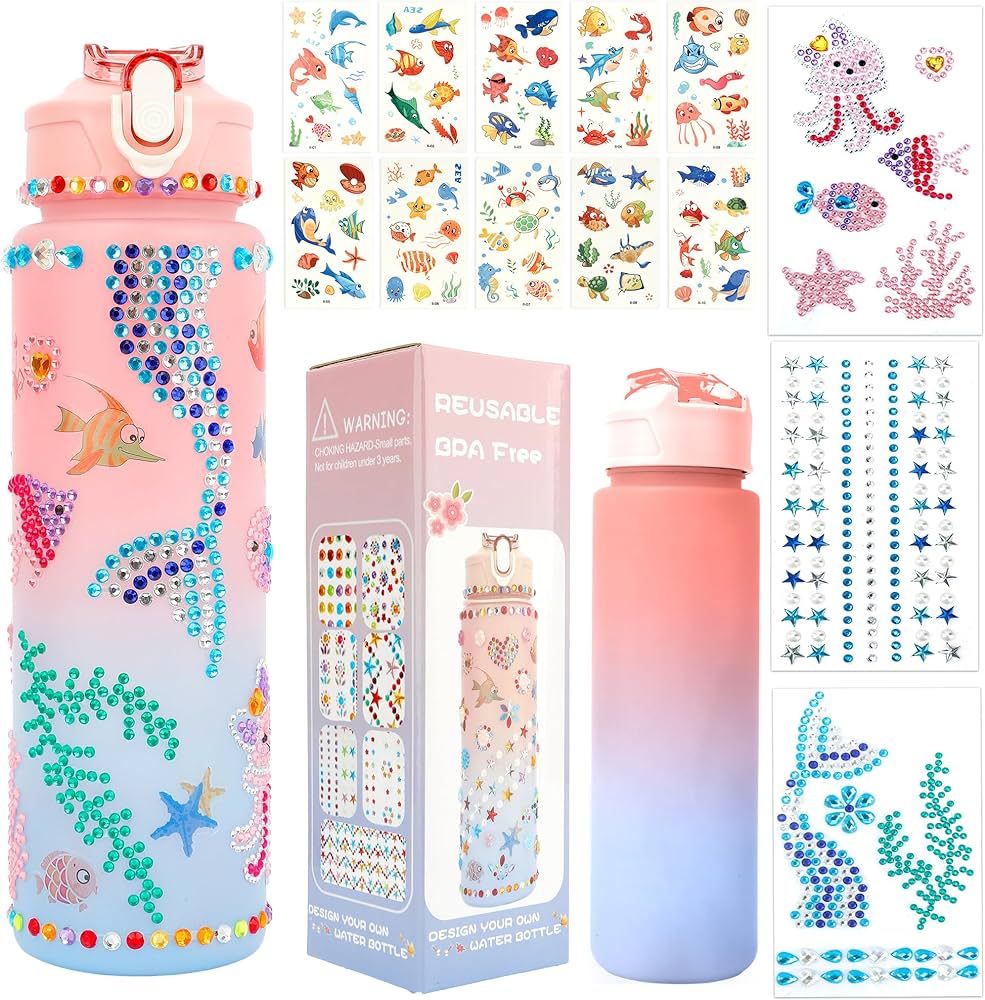 Gifts for Girls, Decorate Your Own Water Bottle Kits for Girls Age 4 5 6 7 8 9 10 12, Easter Gift... | Amazon (US)