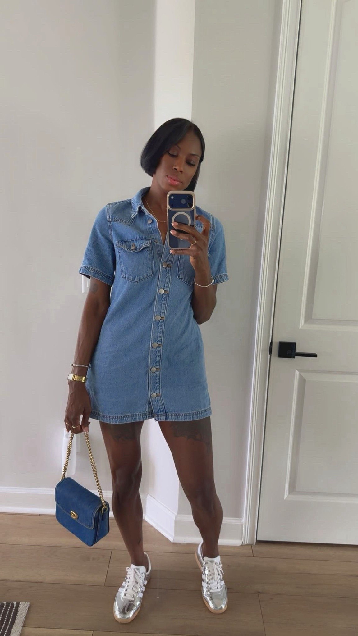 Easy denim look that never goes out of style. 

Dress: Small
Shoes: Size 10 
Height: 5’11”

#LTKTall #LTKootd #LTKSeasonal