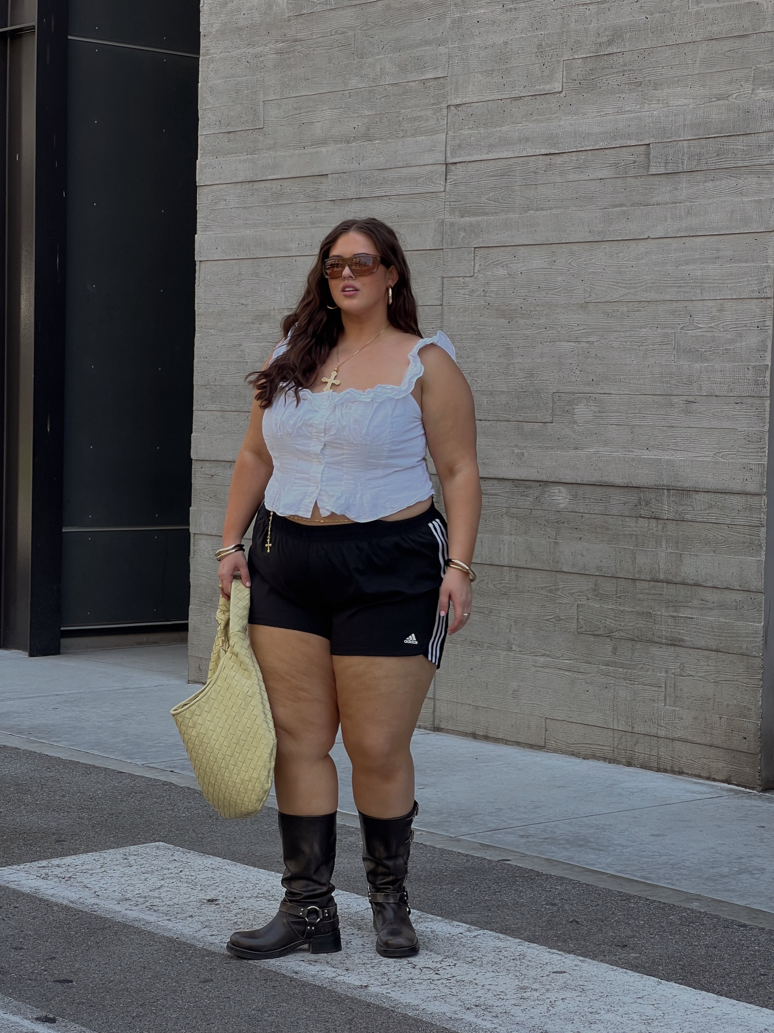 Plus size Pinterest fit 🫶🏼 
belly chain is en route jewelry 
Shorts: 3x 
Top: 18 

#LTKStyleTip #LTKTravel #LTKPlusSize