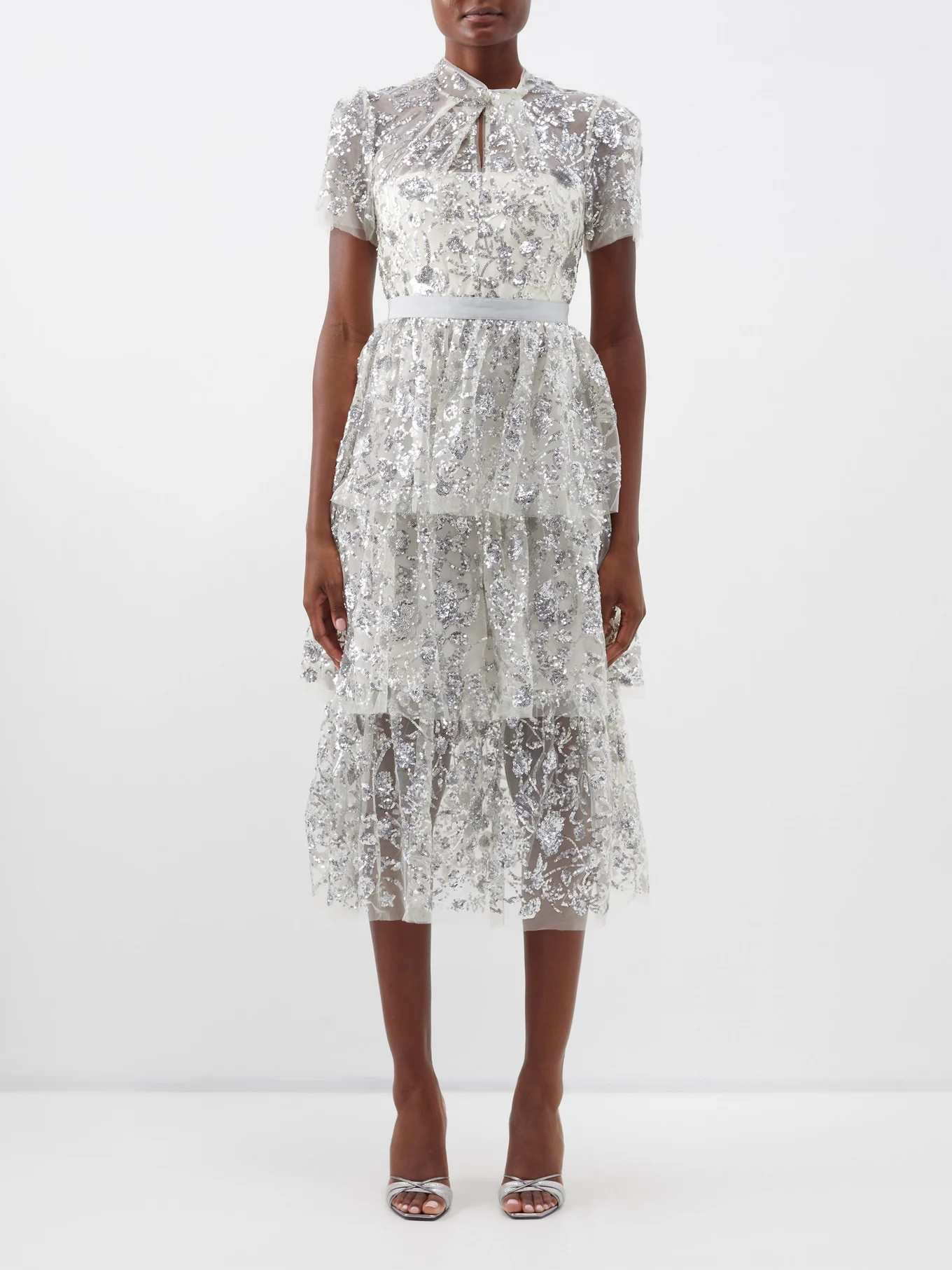 Tiered sequinned tulle dress | Matches (UK)