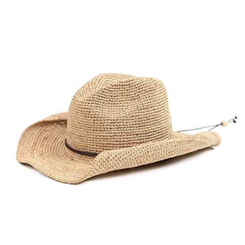Women's Crocheted Raffia Cowboy Hat with Wire Brim Natural | Amazon (US)
