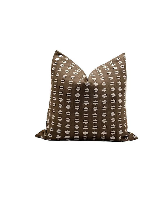 IRA Geometric Chocolate Brown Designer Pillow Cover | Etsy | Etsy (US)