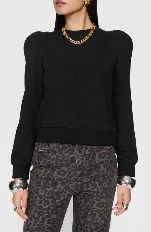 Rebecca Minkoff Jade Sculpted Sweatshirt in True Black at Nordstrom, Size Large | Nordstrom