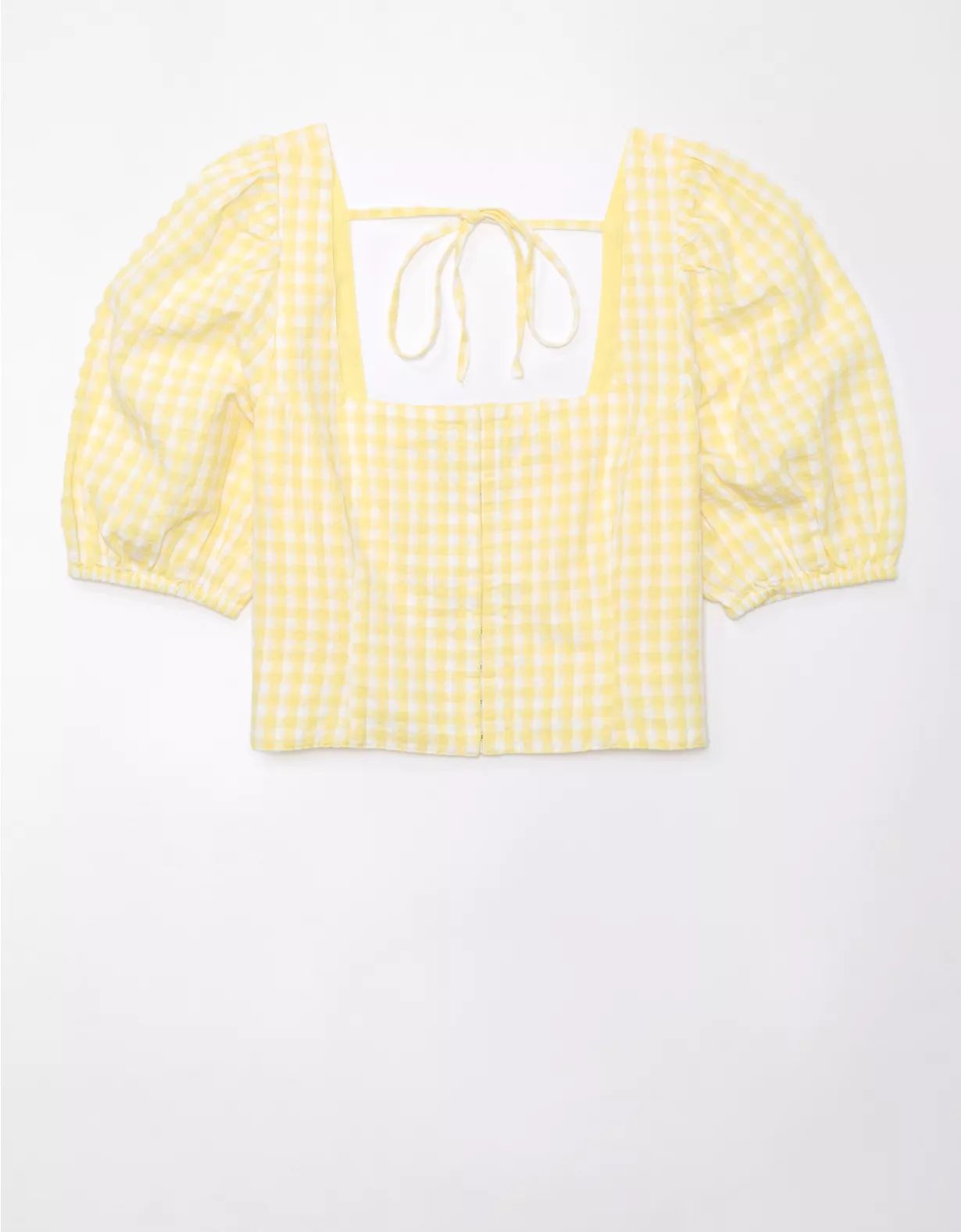 AE Square-Neck Corset Linen-Blend Top | American Eagle Outfitters (US & CA)
