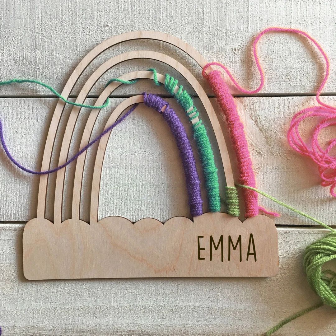Large Personalized Rainbow Craft for Kids - Use Yarn or Ribbon - Made in America | Etsy (US)