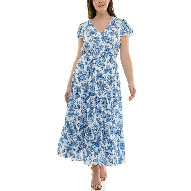 Nanette Lepore Women's Flutter Sleeve Midi Dress, Sizes XS-XXXL | Walmart (US)
