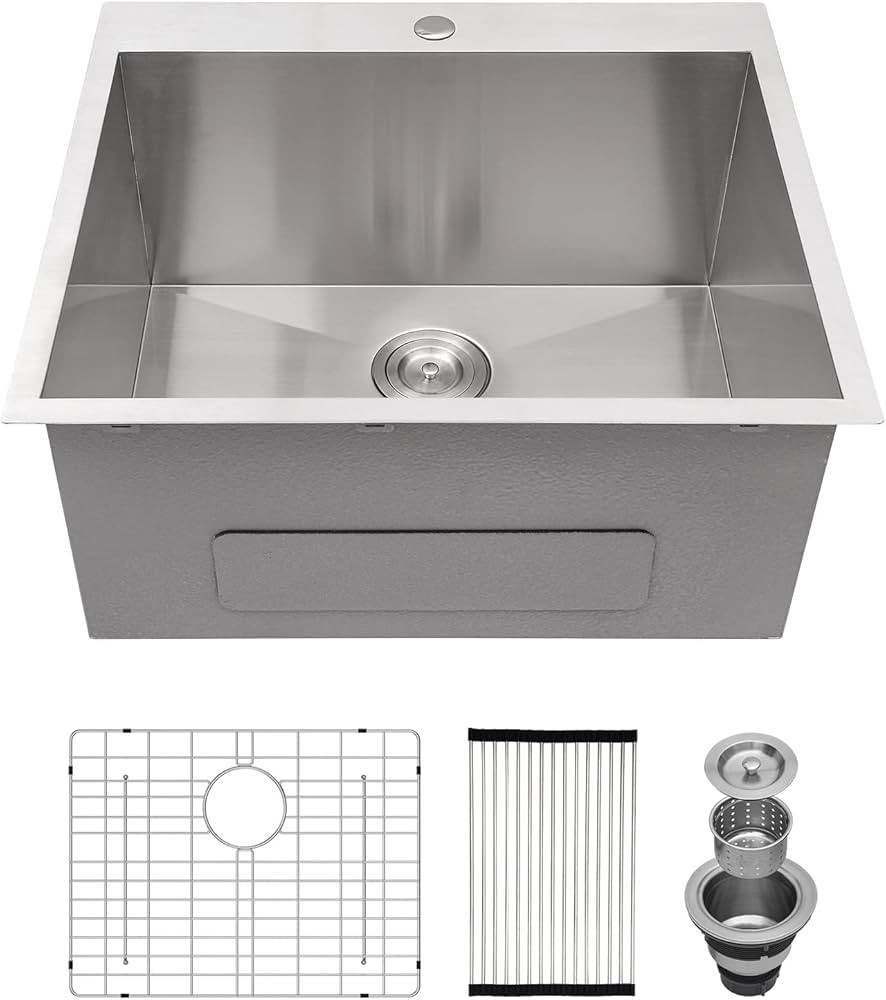 Utility Laundry Sink - Couoko 12 Depth Laundry Sink Drop In Topmount Sink 16 Gauge22x22x12 Inch Stainless Steel Single Bowl Sink T304 Laundry Room Utility Sink Topmount | Amazon (US)