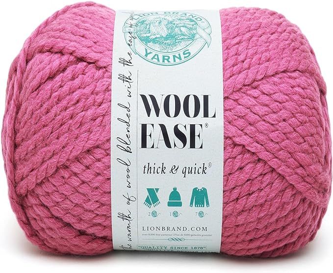 Lion 640-112 Wool-Ease Thick & Quick Yarn , 97 Meters, Raspberry | Amazon (US)