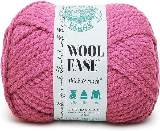 Lion 640-112 Wool-Ease Thick & Quick Yarn , 97 Meters, Raspberry | Amazon (US)