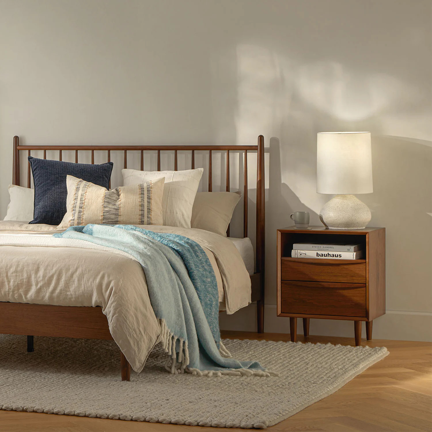 Lenia 2-Drawer Nightstand - Walnut | Article