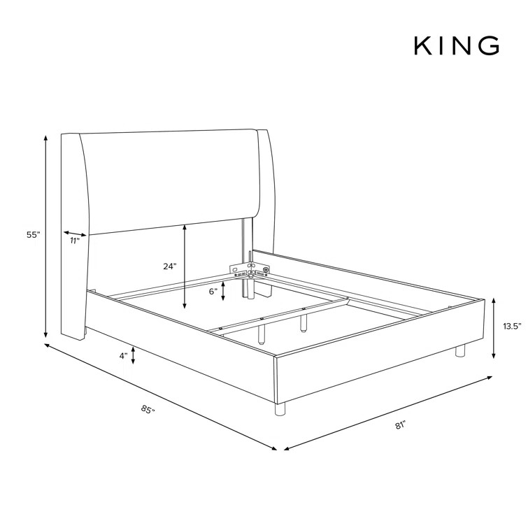 Charlotte Upholstered Low Profile Standard Bed | Wayfair Professional