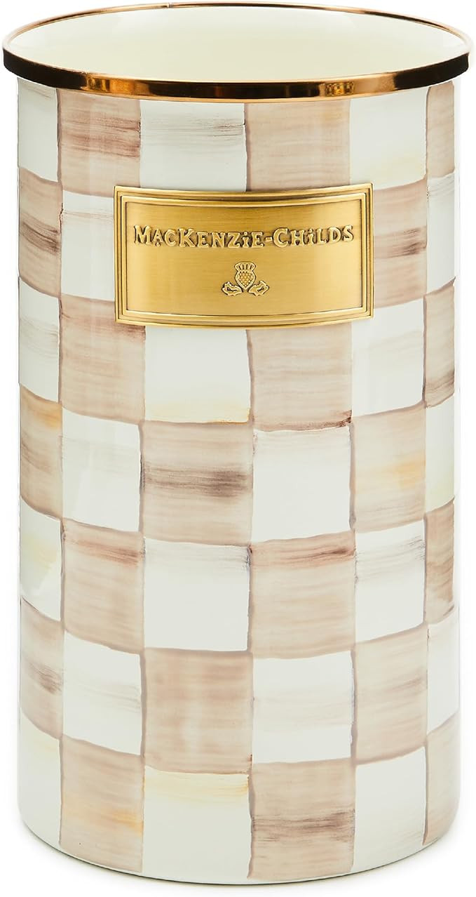 MACKENZIE-CHILDS Enamel Utensil Holder, Kitchen Utensil Holder for Countertop, Brown-and-White Mo... | Amazon (US)