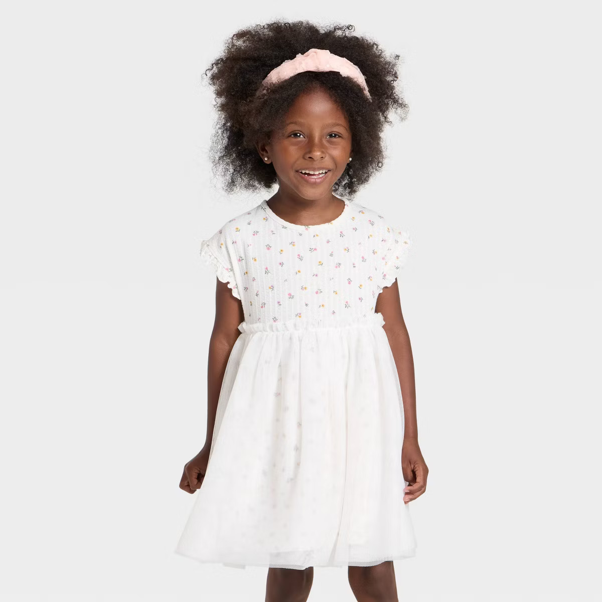 Toddler Girls' Short Sleeve Ribbed Tulle Dress - Cat & Jack™ | Target
