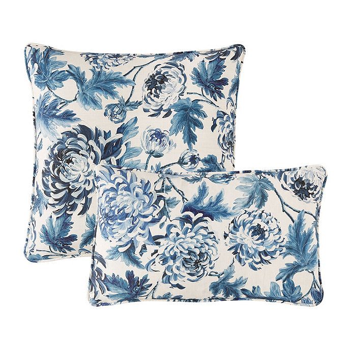 Alora Floral Pillow Cover - Blue | Ballard Designs, Inc.