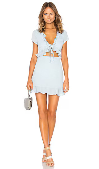 Mercy Polka Dot Dress in Blue | Revolve Clothing (Global)