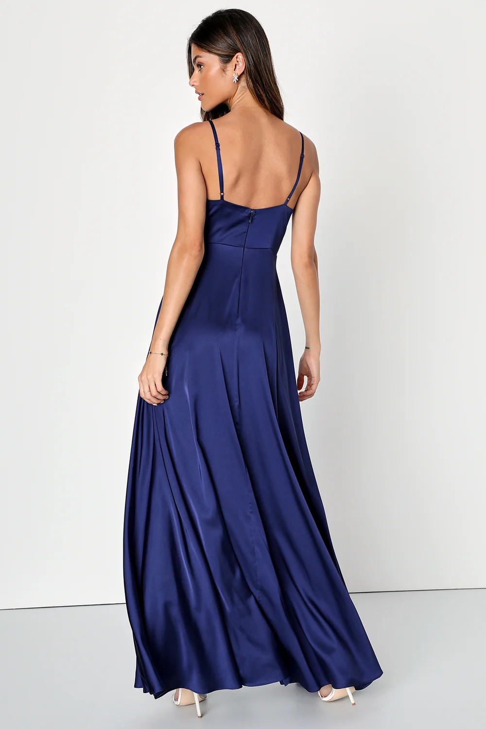 Ode To Love Navy Blue Satin Maxi Dress | Lulus (US)