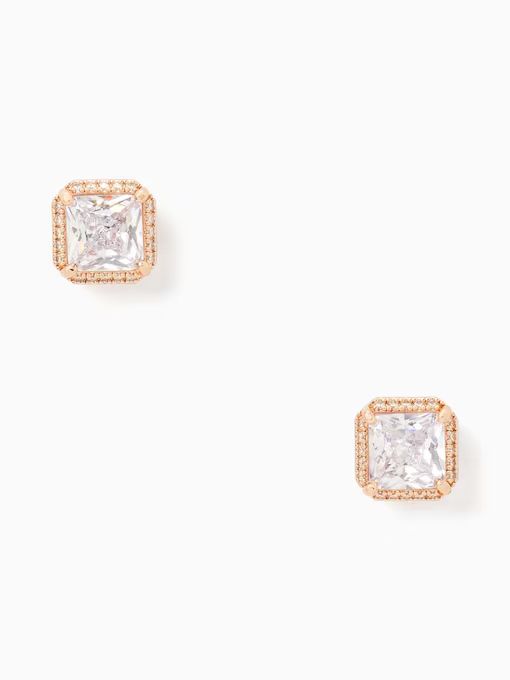 Save The Date Pave Princess Cut Studs | Kate Spade Outlet