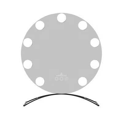 Impressions Vanity Hollywood Round Tri-tone LED Vanity Mirror Black | Target