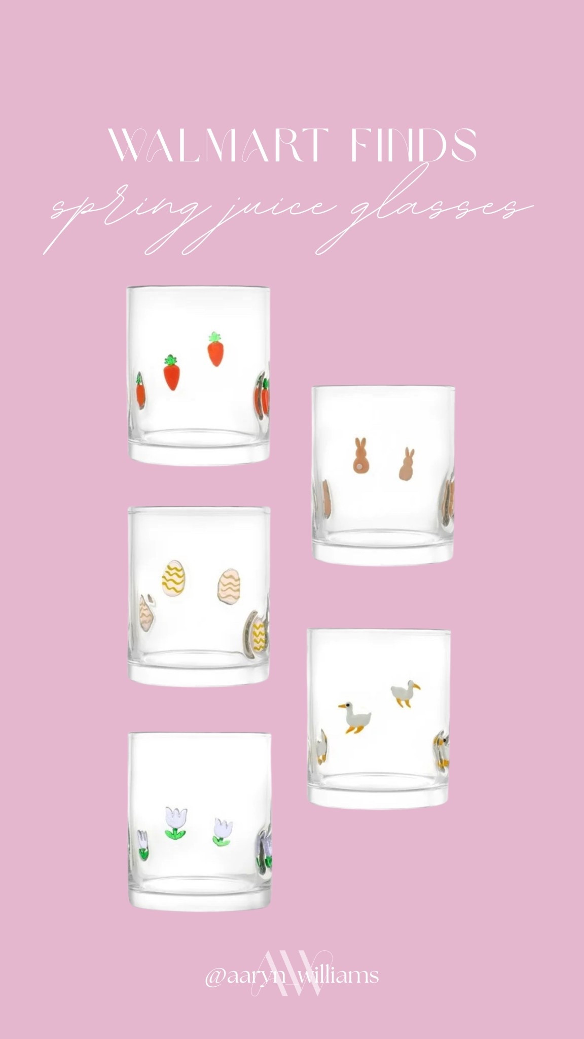Walmart spring finds I couldn’t leave behind 🌷🐰 these hand painted juice glasses are so cute for Easter, spring brunches, or everyday use and they’re such a good price 💕
#walmartfinds #springhome #springdecor #easterdecor #walmarthome #affordabledecor #springtable #cutehome #homefinds

#LTKHome #LTKSeasonal
