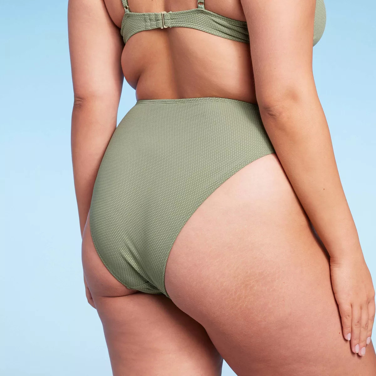 Women's Pique Textured High Leg Cheeky High Waist Bikini Bottom - Wild Fable™ | Target