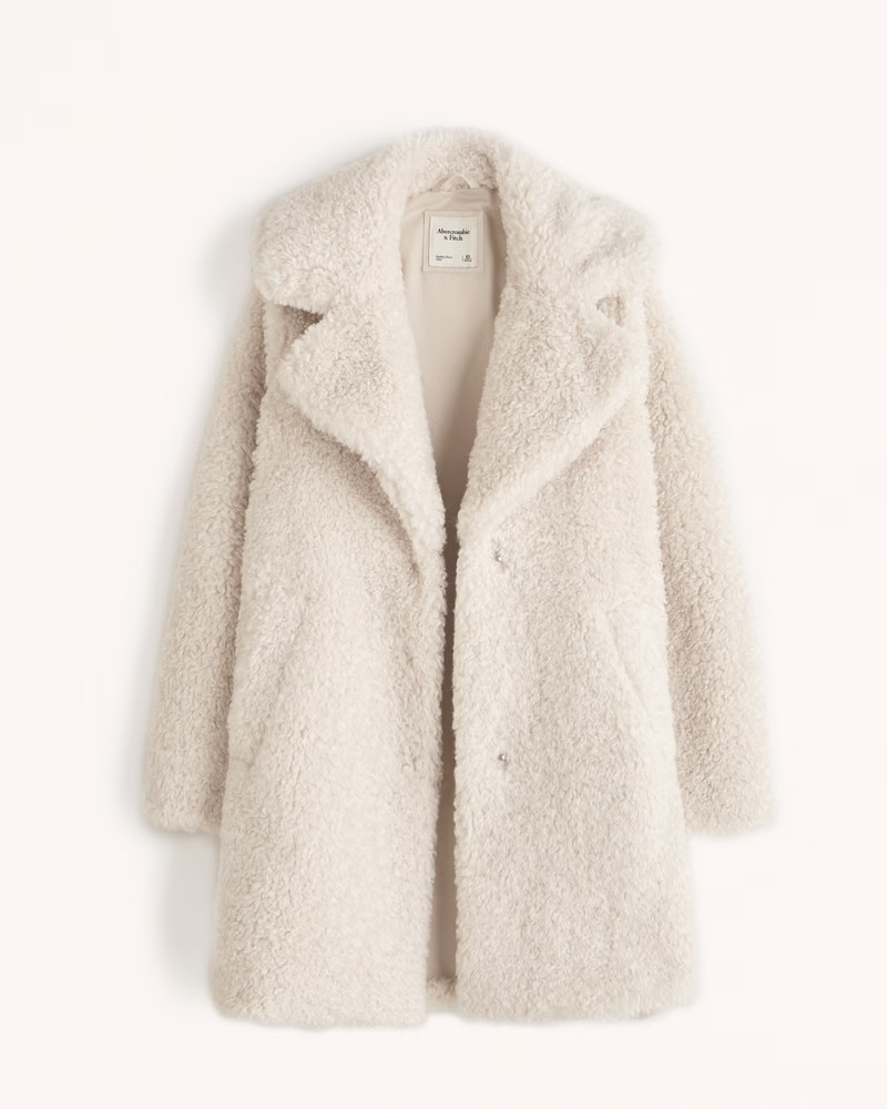 A&F Teddy Mid Coat | Abercrombie & Fitch (US)