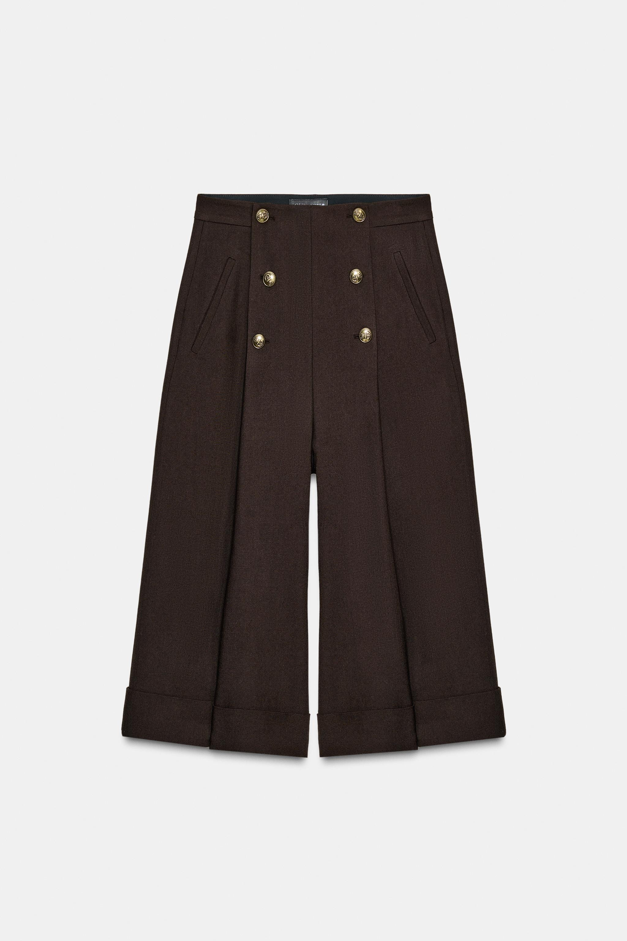 100% WOOL BUTTONED BERMUDA SHORTS ZW COLLECTION | Zara US