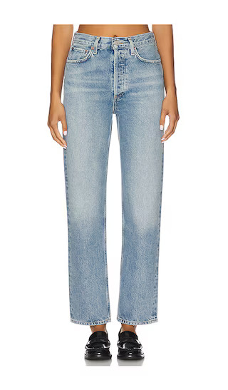 AGOLDE 90s Pinch Waist High Rise Straight Jeans in Blue. - size 24 | Revolve Clothing (Global)