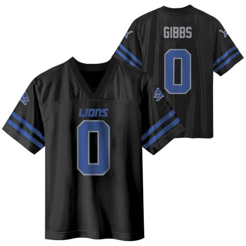 Jahmyr Gibbs Detroit Lions #0 Youth 4-18 Black Alternate Jersey - Small 6/7 | Amazon (US)