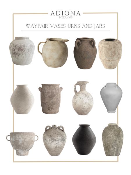 Wayfair vases jug and urns 

Vintage vessels, natural stone vases, organic vases

#LTKhome #LTKsalealert #LTKSeasonal
