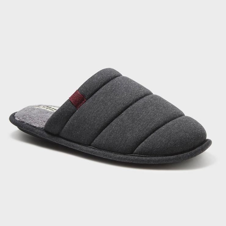 dluxe by dearfoams Men's Brock Scuff Slippers - Charcoal Heather | Target