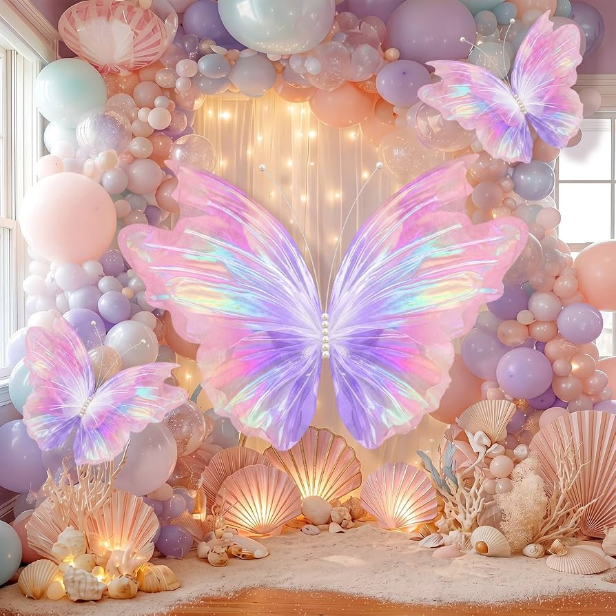 Sureio 3 Pcs 60" 20" Giant Butterfly Party Decoration Mariposas Grandes para Decoration 3D Tulle ... | Amazon (US)