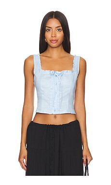 SNDYS x REVOLVE Cottage Top in Blue from Revolve.com | Revolve Clothing (Global)