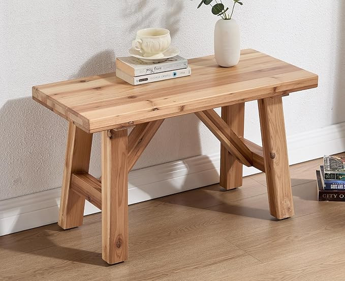 chairus Farmhouse Solid Wood Bench, 30" Entryway Bench Seat Rustic Narrow Dining Room Bench for K... | Amazon (US)