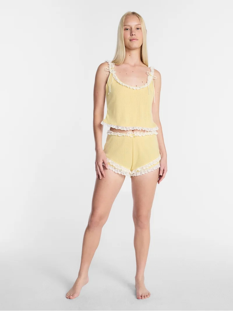 Kacey Lee Women's Pointelle Ruffle Sleep Set, 2-Piece, Sizes XS-XXL | Walmart (US)